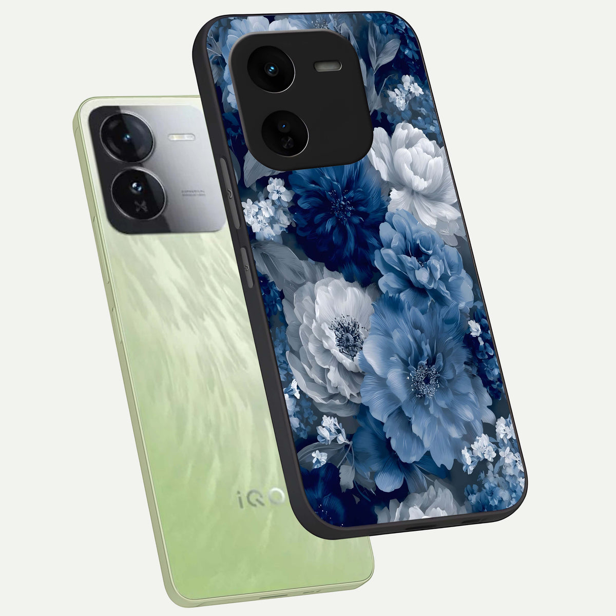  Royal Bloom Garden phone case For iQOO Z9x 5G showing premium glass back cover with detailed artwork
