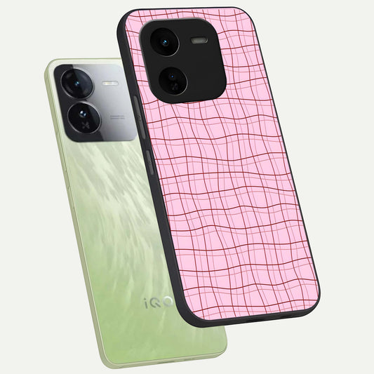  Soft Grid Bliss phone case For iQOO Z9x 5G showing premium glass back cover with detailed artwork