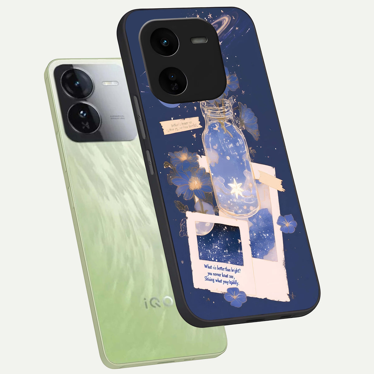  Starlit Cosmic Jar phone case For iQOO Z9x 5G showing premium glass back cover with detailed artwork