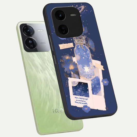  Starlit Cosmic Jar phone case For iQOO Z9x 5G showing premium glass back cover with detailed artwork