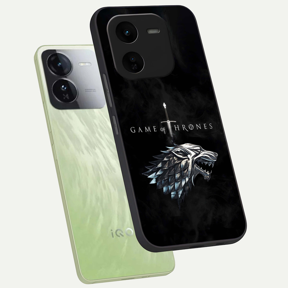  Throne Wolf Legacy phone case For iQOO Z9x 5G showing premium glass back cover with detailed artwork