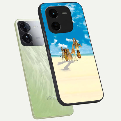  Tropical Fun Squad phone case For iQOO Z9x 5G showing premium glass back cover with detailed artwork