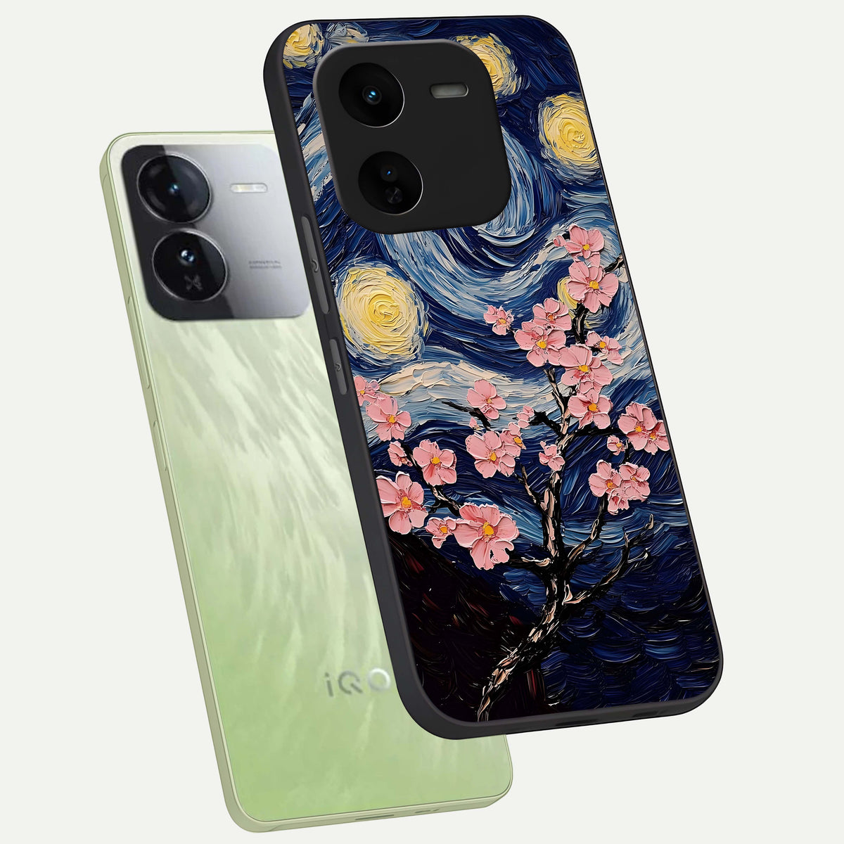  Van Gogh Scenery phone case For iQOO Z9x 5G showing premium glass back cover with detailed artwork