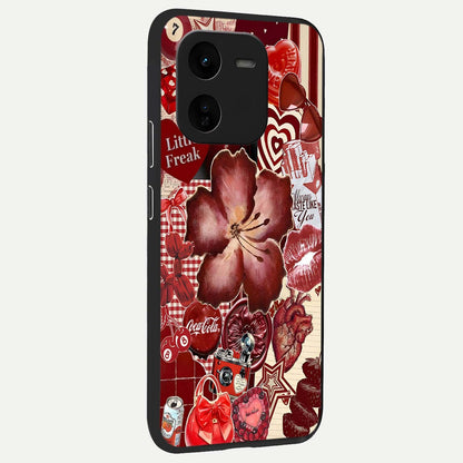  Aesthetic Little Freak back cover For iQOO Z9x 5G slim fit glass case with vibrant aesthetic design
