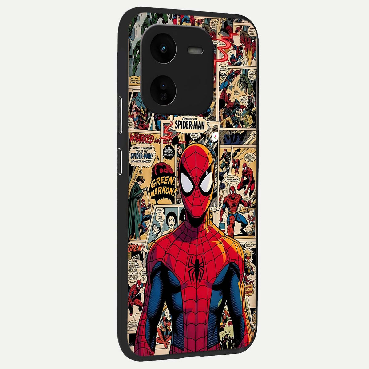  Aesthetic Spider back cover For iQOO Z9x 5G slim fit glass case with vibrant aesthetic design