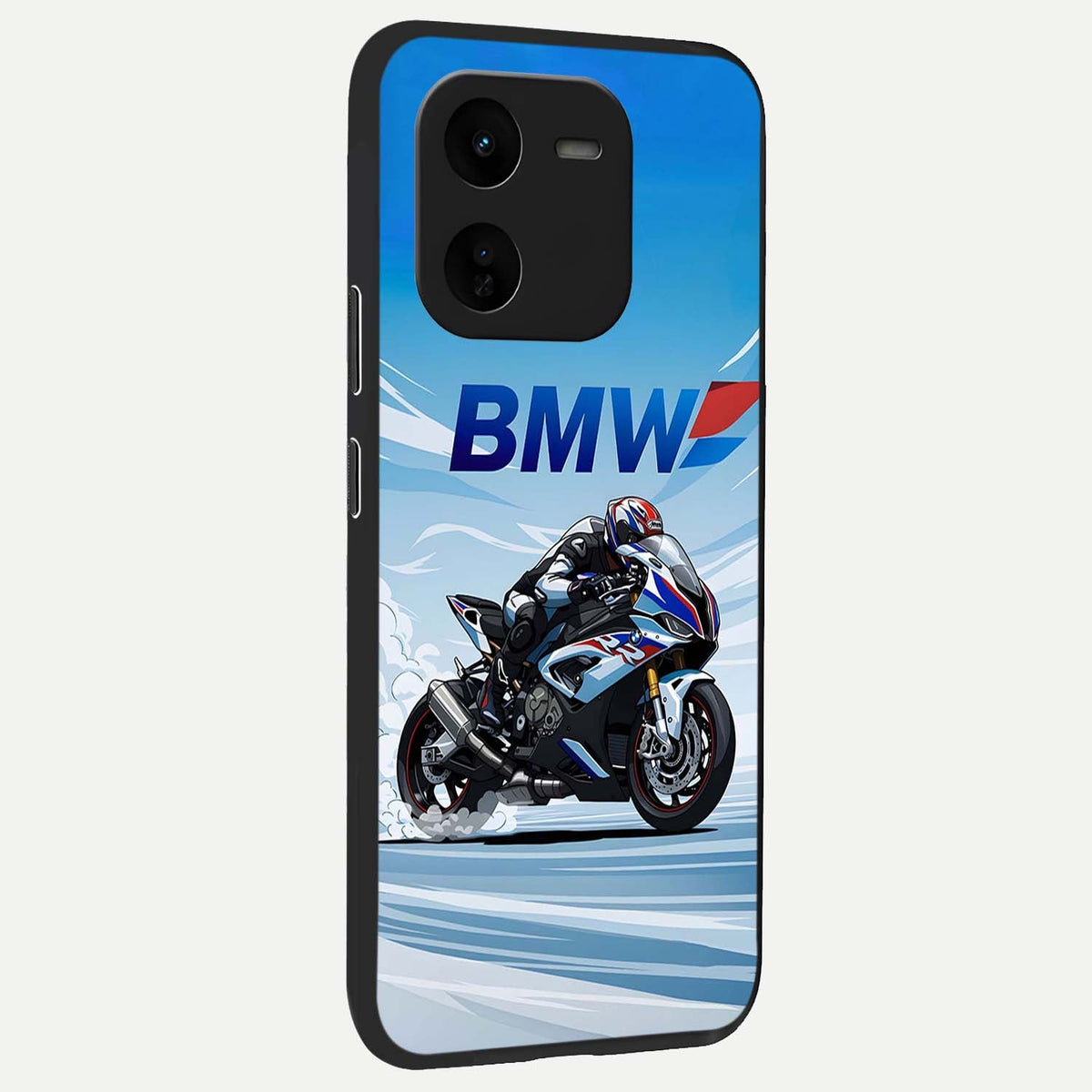  BMW Power Drift back cover For iQOO Z9x 5G slim fit glass case with vibrant aesthetic design