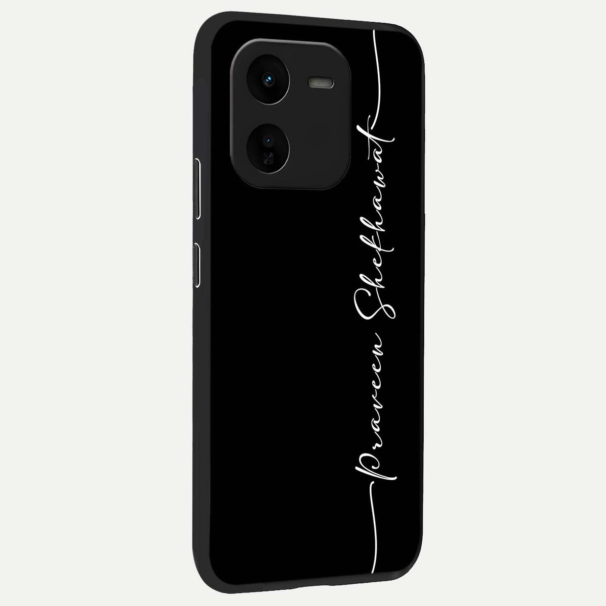  Black Tune Custom Name back cover For iQOO Z9x 5G slim fit glass case with vibrant aesthetic design