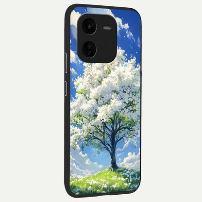  Blossom Sky Serenity back cover For iQOO Z9x 5G slim fit glass case with vibrant aesthetic design