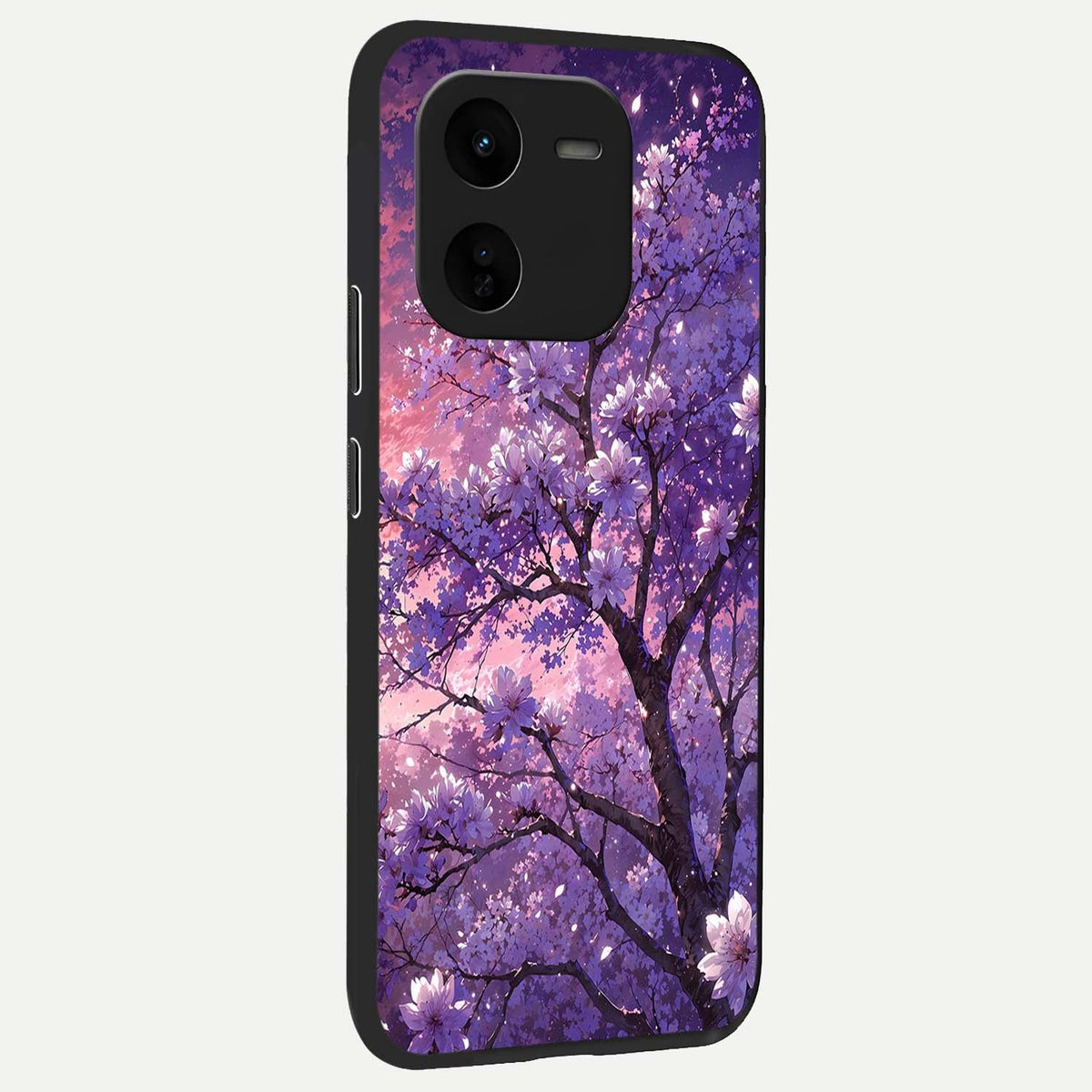  Blossom Tree back cover For iQOO Z9x 5G slim fit glass case with vibrant aesthetic design