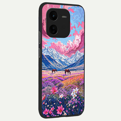  Blossom Valley Dream back cover For iQOO Z9x 5G slim fit glass case with vibrant aesthetic design