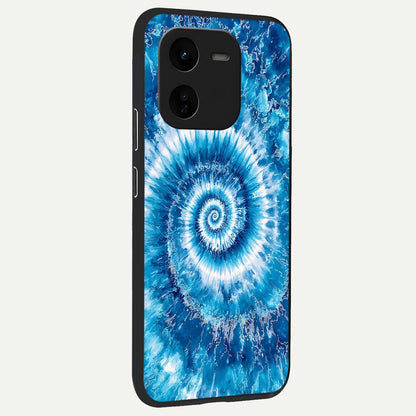  Blue Galaxy Wave back cover For iQOO Z9x 5G slim fit glass case with vibrant aesthetic design