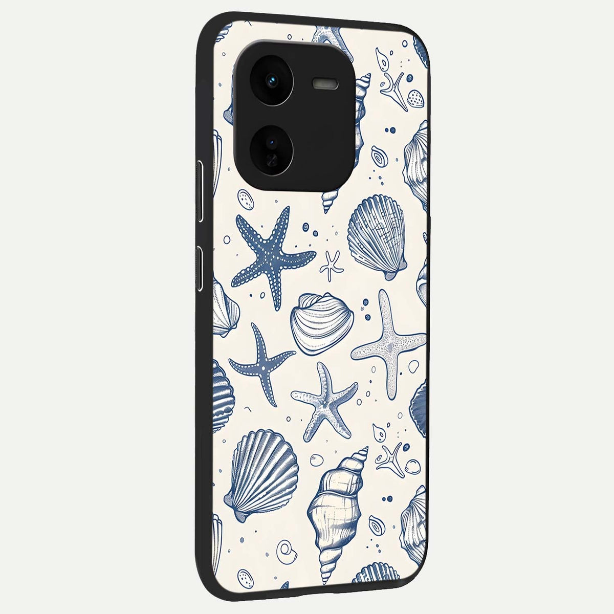  Blue Ocean Outline back cover For iQOO Z9x 5G slim fit glass case with vibrant aesthetic design