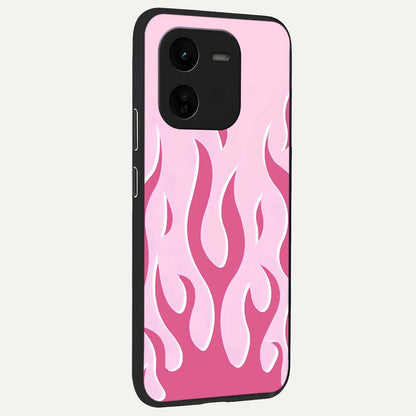  Blush Flame Energy back cover For iQOO Z9x 5G slim fit glass case with vibrant aesthetic design