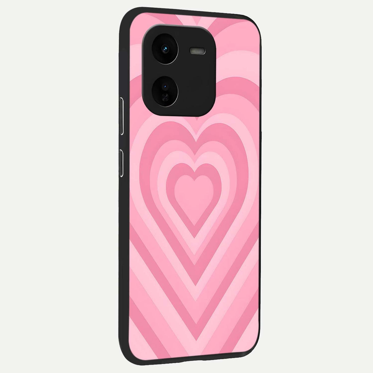  Blush Heart Waves back cover For iQOO Z9x 5G slim fit glass case with vibrant aesthetic design