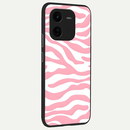  Blush Zebra Flow back cover For iQOO Z9x 5G slim fit glass case with vibrant aesthetic design