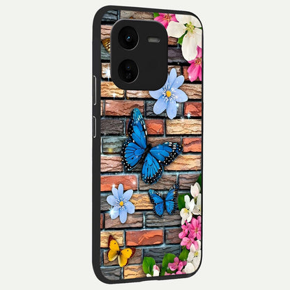  Brick Bloom Flight back cover For iQOO Z9x 5G slim fit glass case with vibrant aesthetic design