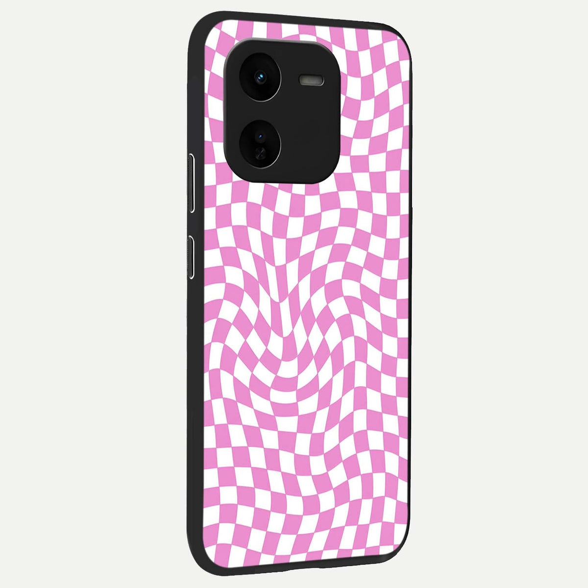  Bubblegum Check Wave back cover For iQOO Z9x 5G slim fit glass case with vibrant aesthetic design