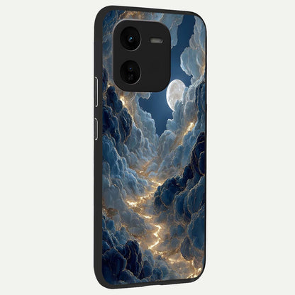  Celestial Cloud Road back cover For iQOO Z9x 5G slim fit glass case with vibrant aesthetic design