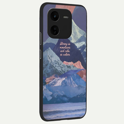  Celestial Mountain Calm back cover For iQOO Z9x 5G slim fit glass case with vibrant aesthetic design