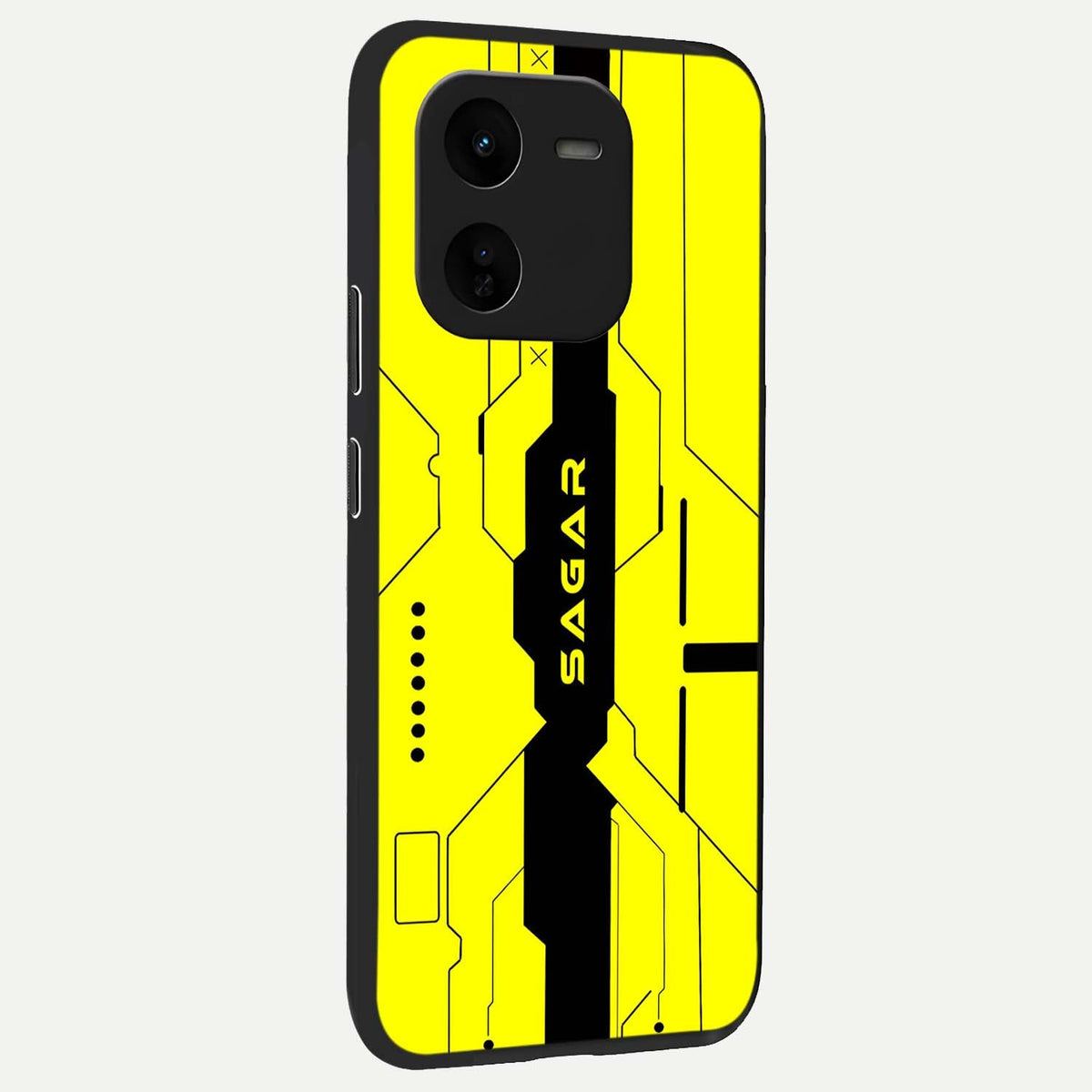  Circuit CYBERPUNK Custom Name back cover For iQOO Z9x 5G slim fit glass case with vibrant aesthetic design