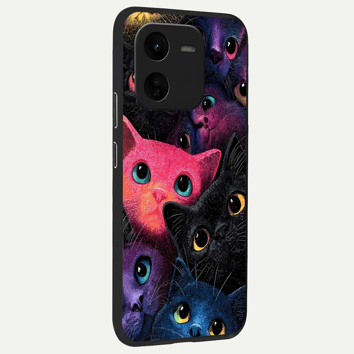 Cosmic Cats Dreams back cover For iQOO Z9x 5G slim fit glass case with vibrant aesthetic design
