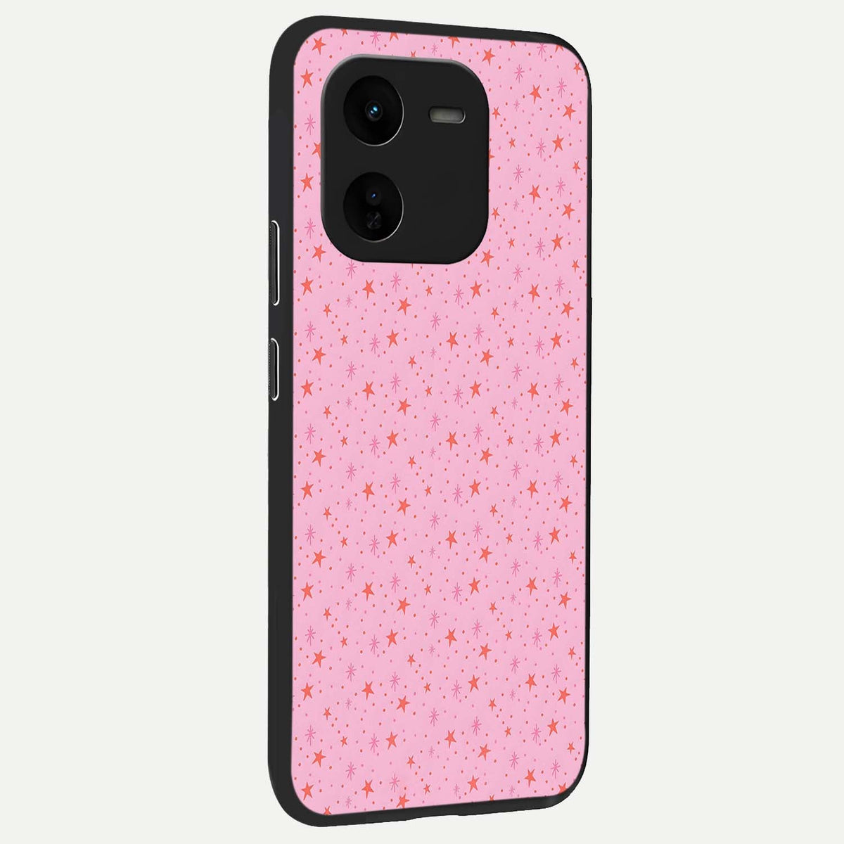  Cosmic Pink Sparkle back cover For iQOO Z9x 5G slim fit glass case with vibrant aesthetic design