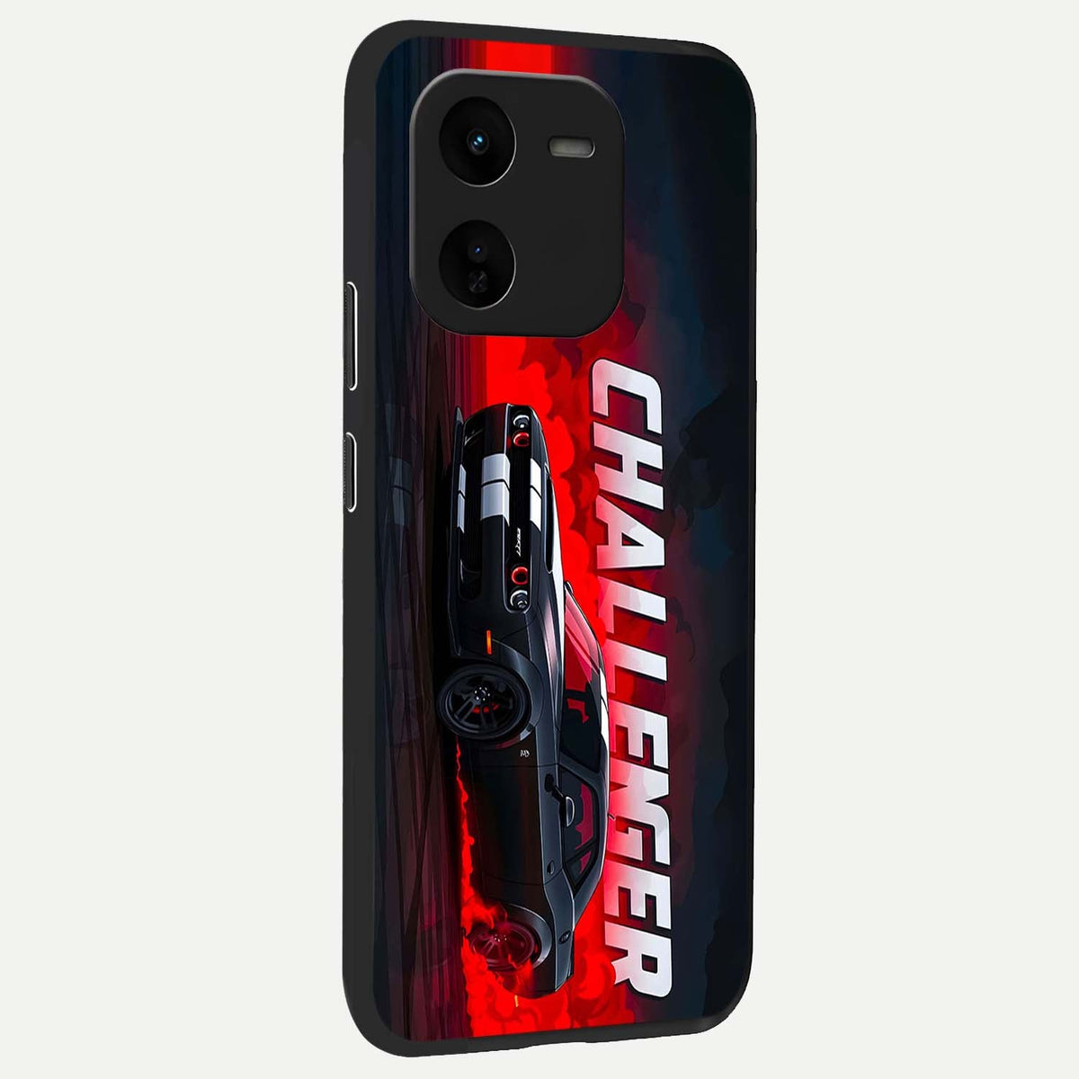  Crimson Challenger Fury back cover For iQOO Z9x 5G slim fit glass case with vibrant aesthetic design