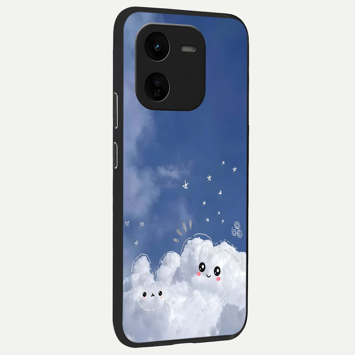  Cute Blossom Cloud back cover For iQOO Z9x 5G slim fit glass case with vibrant aesthetic design