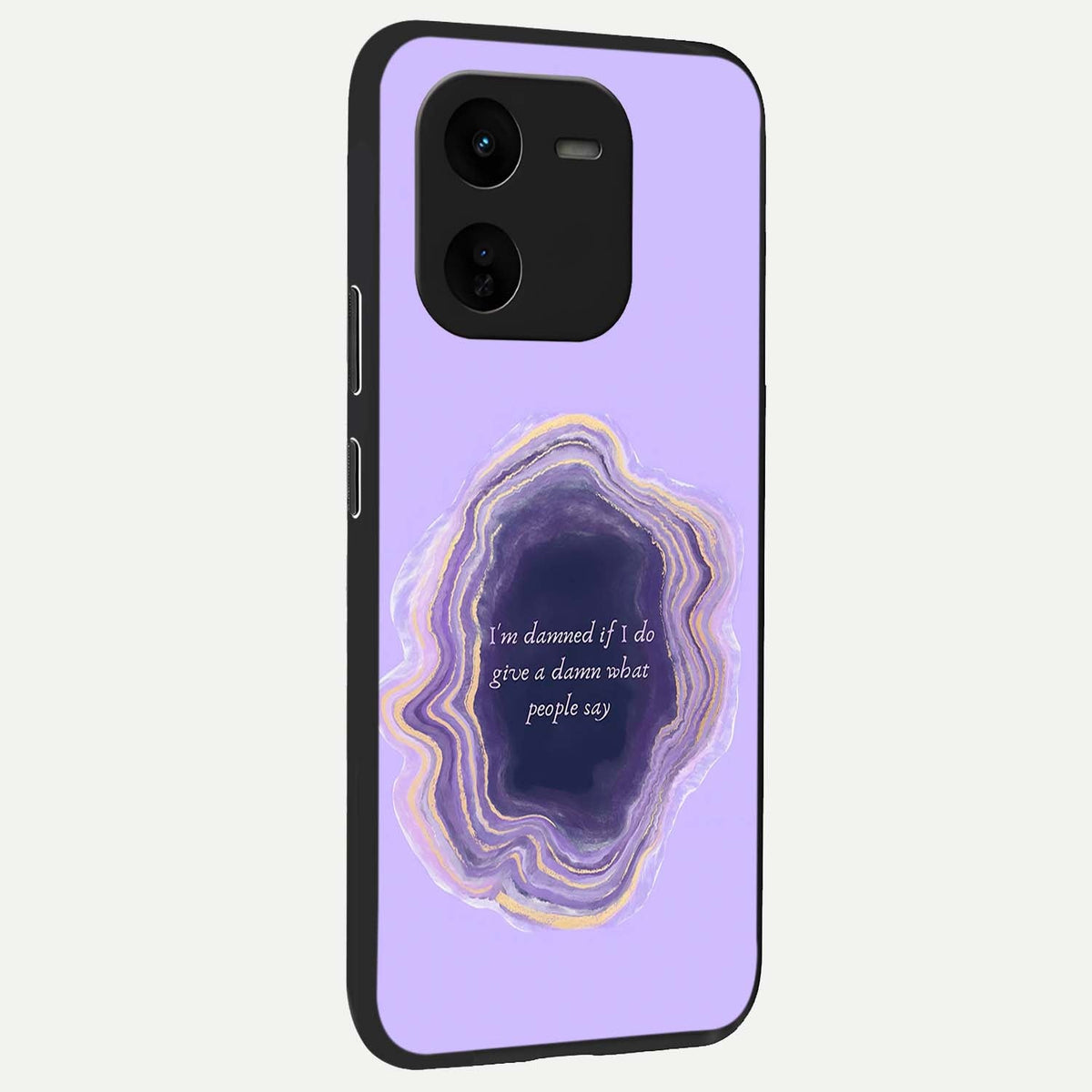  Damned People Quote back cover For iQOO Z9x 5G slim fit glass case with vibrant aesthetic design
