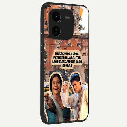  Desi Retro Vibes back cover For iQOO Z9x 5G slim fit glass case with vibrant aesthetic design