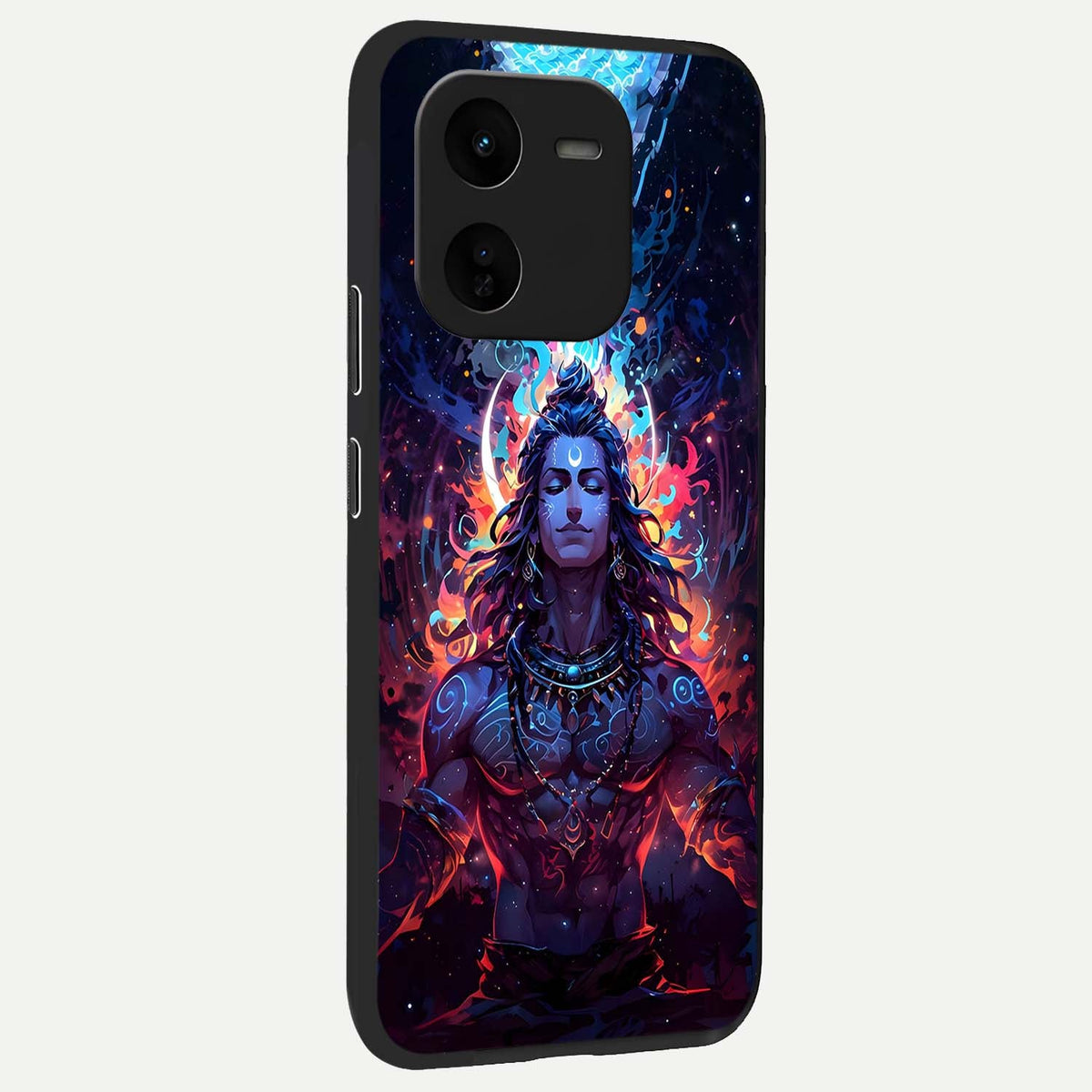  Divine Fire Shiv back cover For iQOO Z9x 5G slim fit glass case with vibrant aesthetic design
