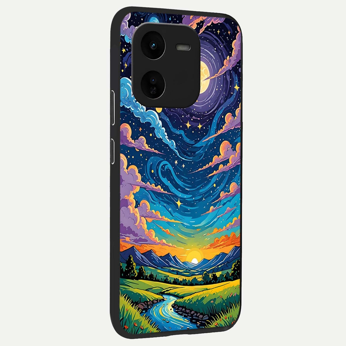  Dreamy Night Landscape back cover For iQOO Z9x 5G slim fit glass case with vibrant aesthetic design