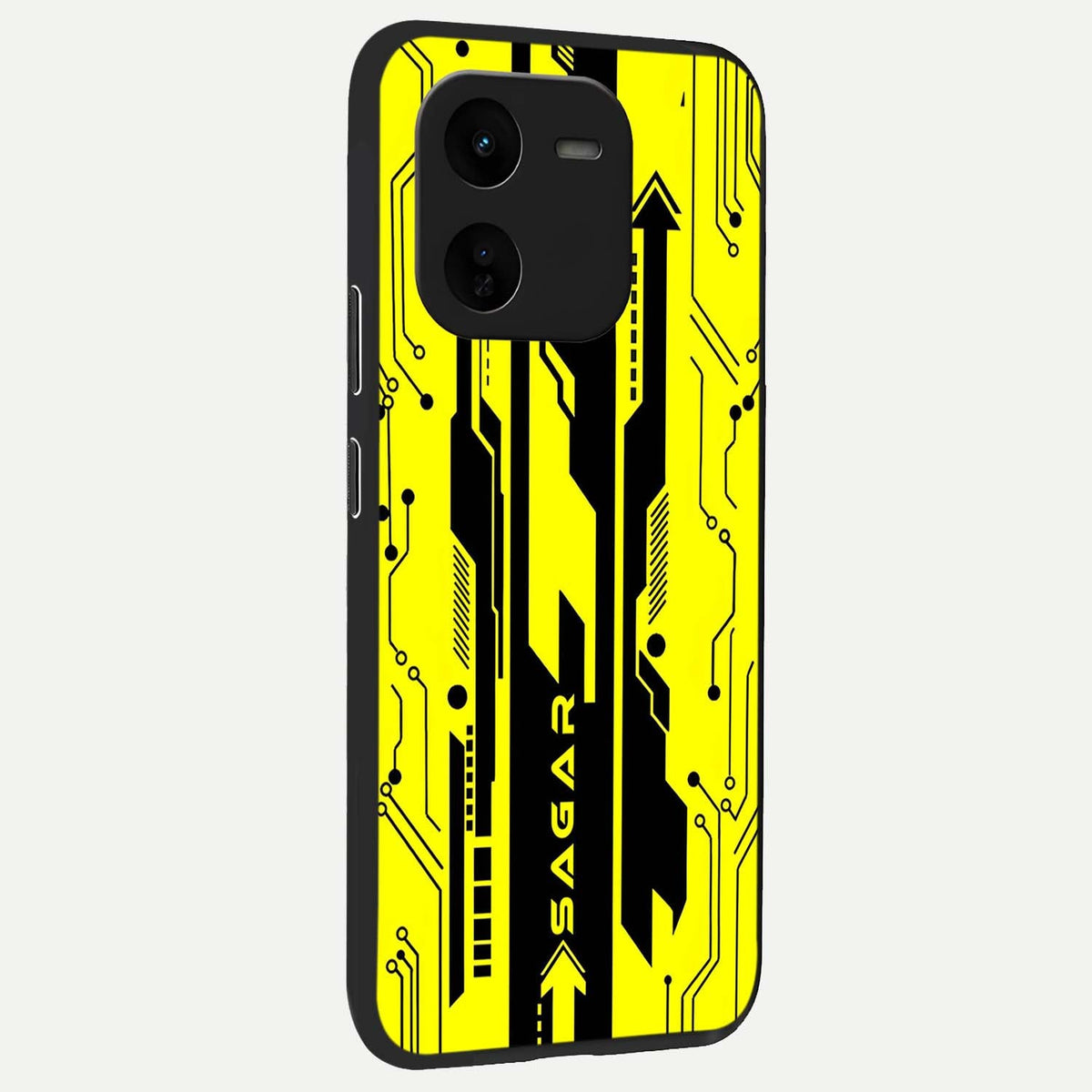  Electric Pulse CYBERPUNK Custom Name back cover For iQOO Z9x 5G slim fit glass case with vibrant aesthetic design