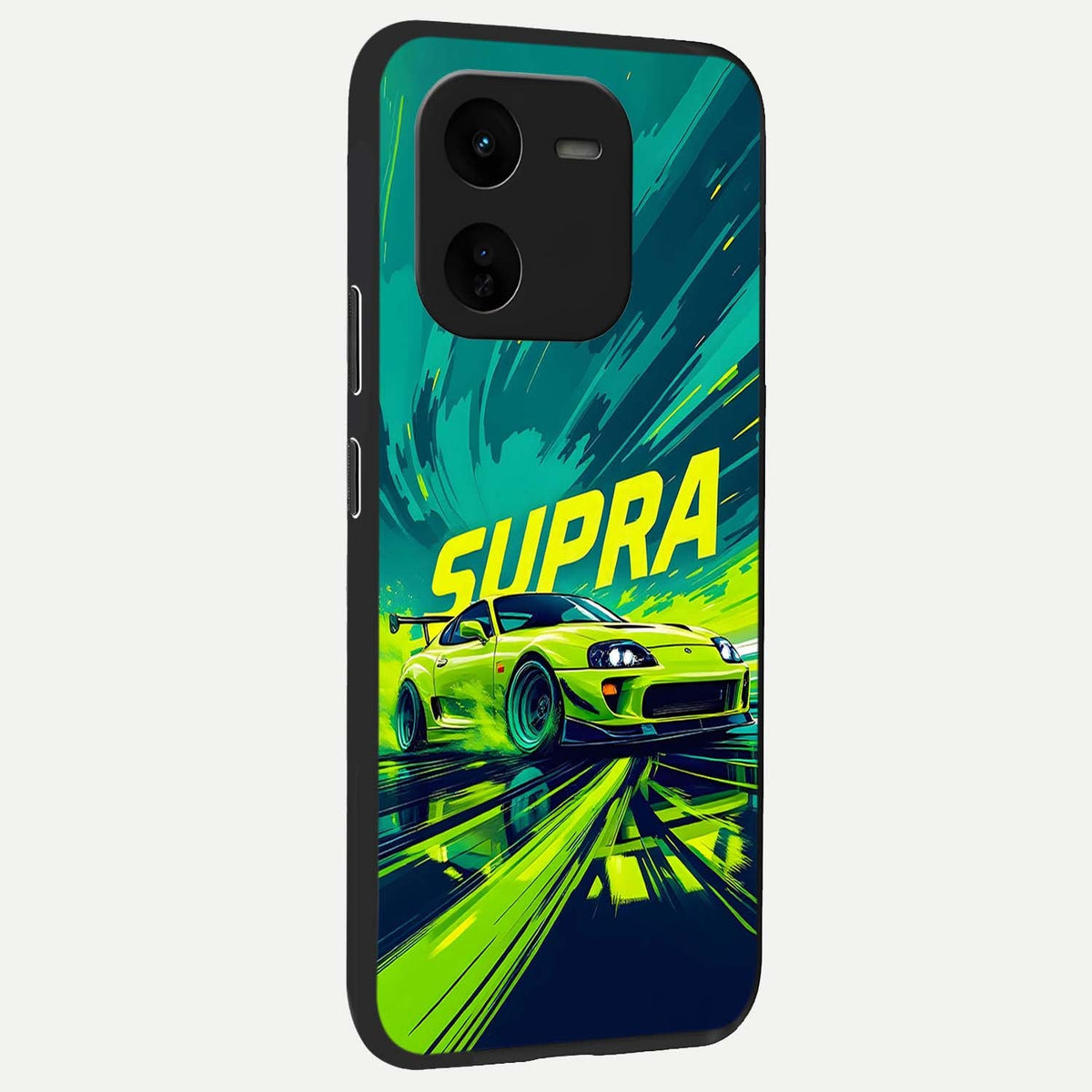  Electric Supra Thunder back cover For iQOO Z9x 5G slim fit glass case with vibrant aesthetic design