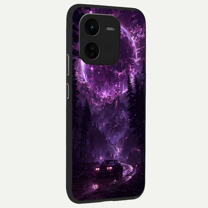  Eternal Cosmic Drive back cover For iQOO Z9x 5G slim fit glass case with vibrant aesthetic design