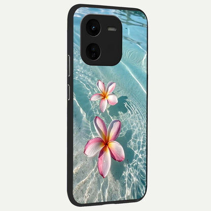  Floating Bloom Bliss back cover For iQOO Z9x 5G slim fit glass case with vibrant aesthetic design