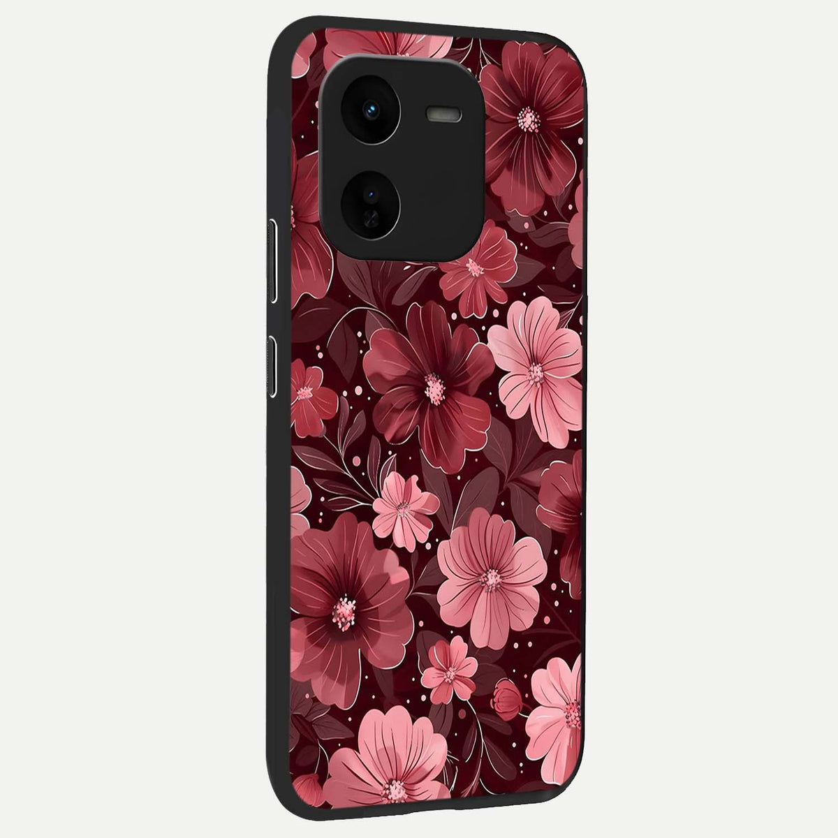 Flower Blush Bloom back cover For iQOO Z9x 5G slim fit glass case with vibrant aesthetic design