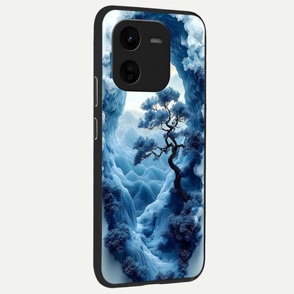  Frozen Serenity Gate back cover For iQOO Z9x 5G slim fit glass case with vibrant aesthetic design
