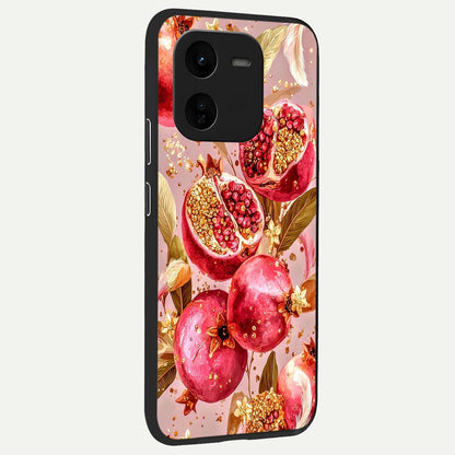  Golden Bloom Glow back cover For iQOO Z9x 5G slim fit glass case with vibrant aesthetic design