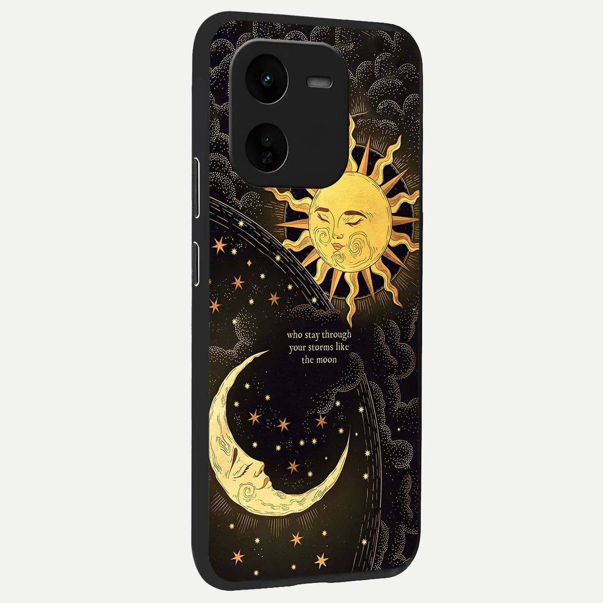  Golden Lunar Love back cover For iQOO Z9x 5G slim fit glass case with vibrant aesthetic design