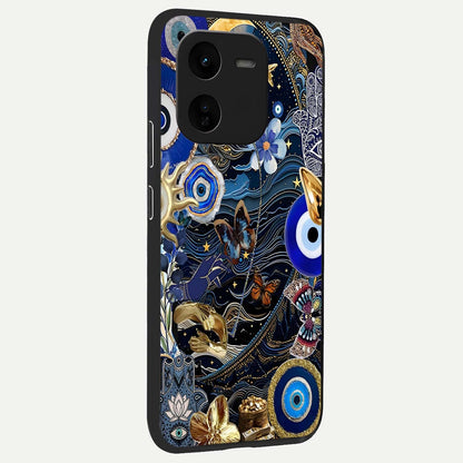  Golden Moon Magic back cover For iQOO Z9x 5G slim fit glass case with vibrant aesthetic design