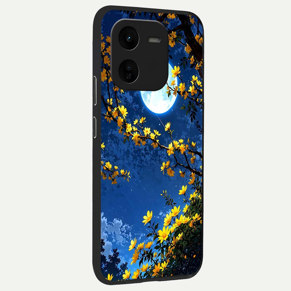  Golden Night Glow back cover For iQOO Z9x 5G slim fit glass case with vibrant aesthetic design