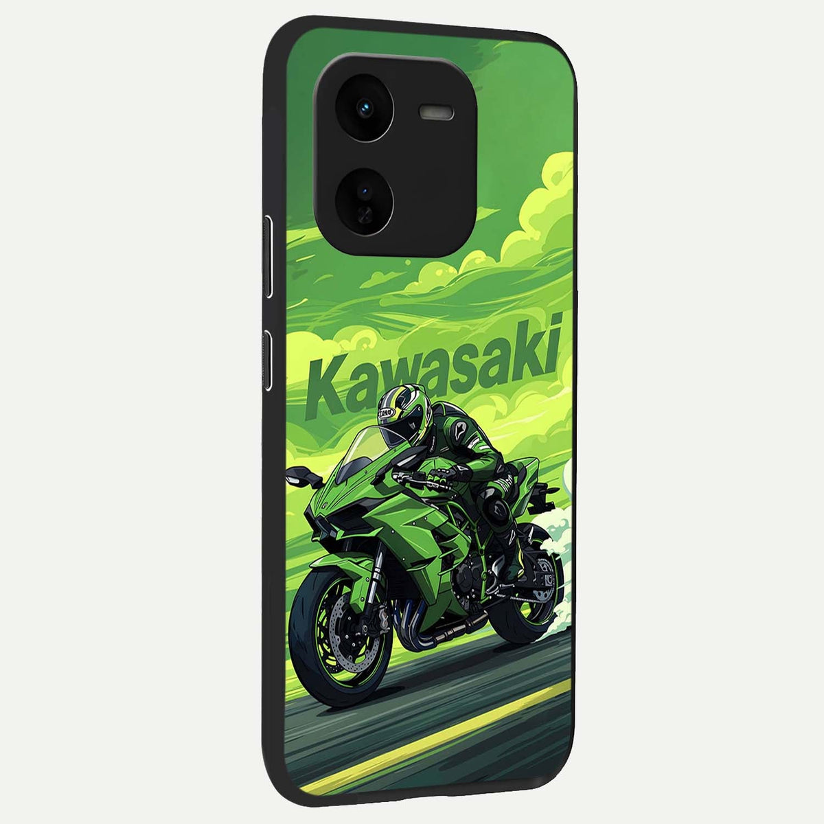  Greenery Sky back cover For iQOO Z9x 5G slim fit glass case with vibrant aesthetic design