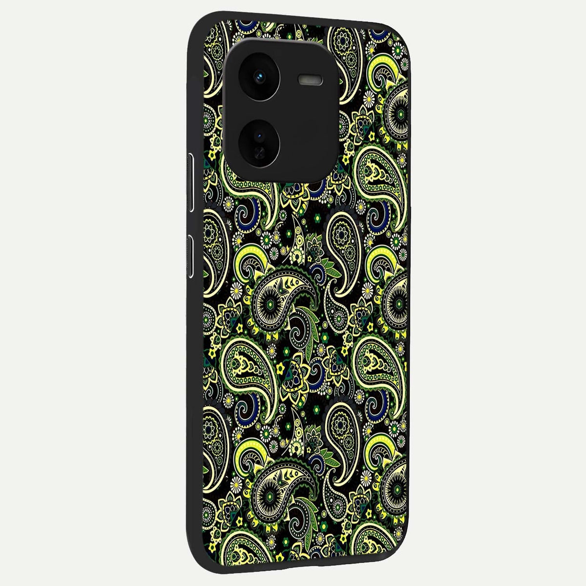  Green Lemon back cover For iQOO Z9x 5G slim fit glass case with vibrant aesthetic design