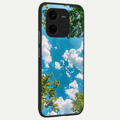  Green Moon Energy back cover For iQOO Z9x 5G slim fit glass case with vibrant aesthetic design
