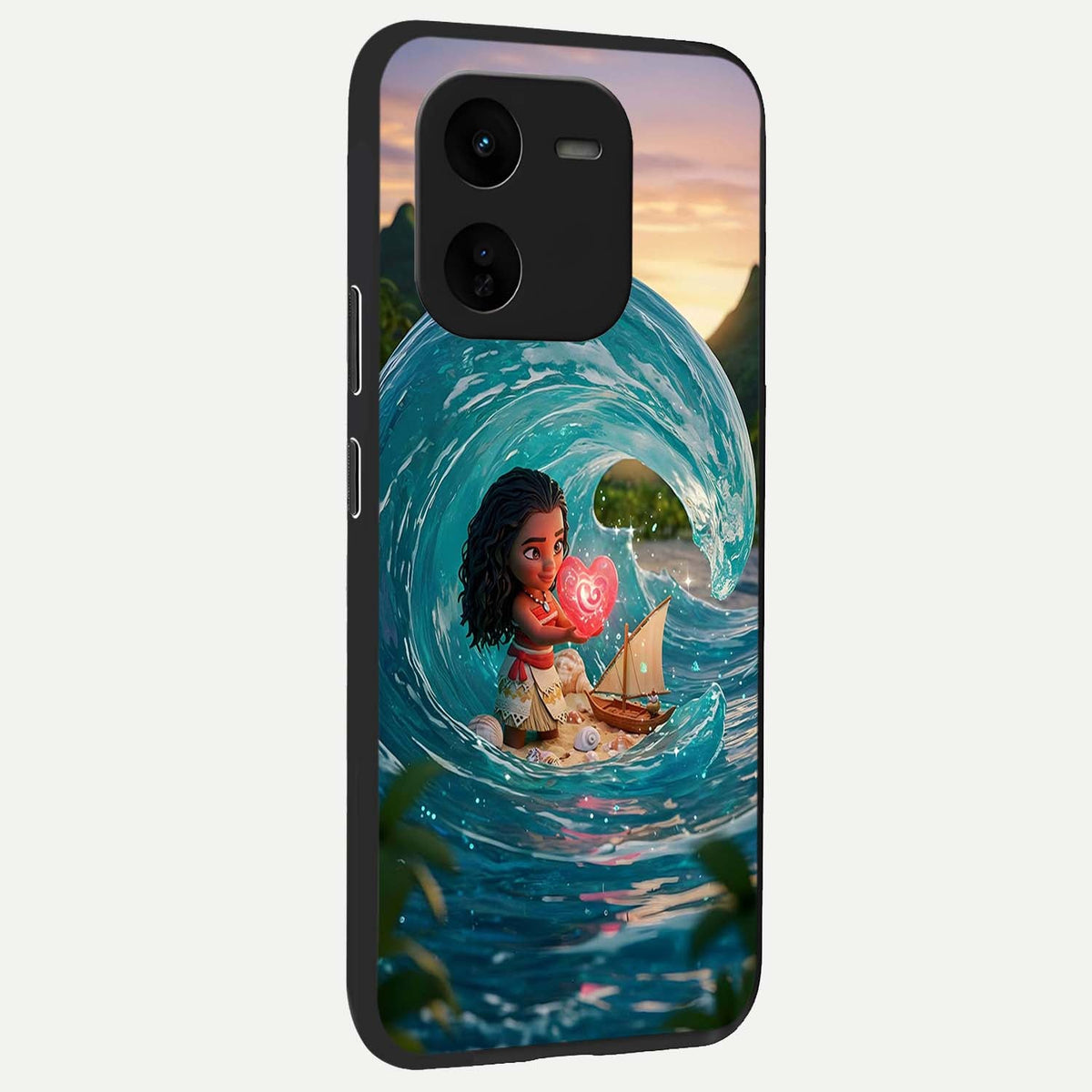  Heart of Ocean back cover For iQOO Z9x 5G slim fit glass case with vibrant aesthetic design