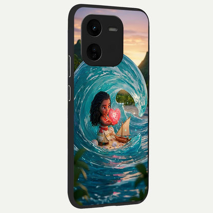  Heart of Ocean back cover For iQOO Z9x 5G slim fit glass case with vibrant aesthetic design