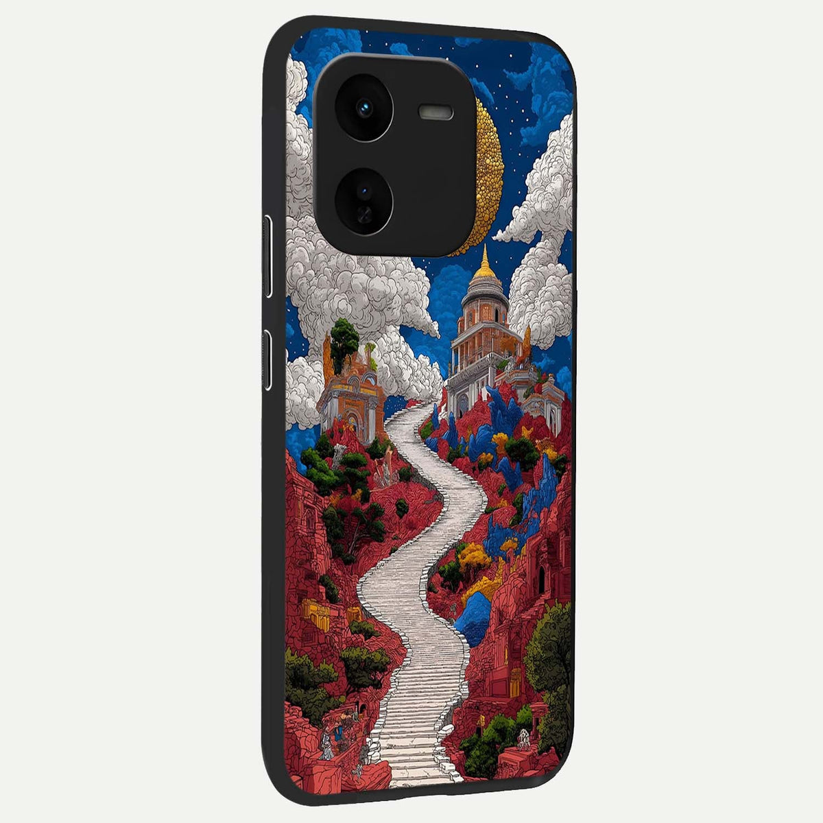  Heavenly Moon Path back cover For iQOO Z9x 5G slim fit glass case with vibrant aesthetic design