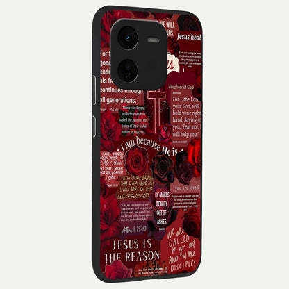  Jesus Love Heals back cover For iQOO Z9x 5G slim fit glass case with vibrant aesthetic design