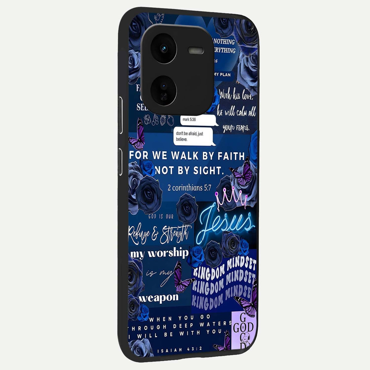  Kingdom Faith Glow back cover For iQOO Z9x 5G slim fit glass case with vibrant aesthetic design